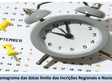Cronograma das inscrições para os Campeonatos Nacionais e Regionais Mar 2025